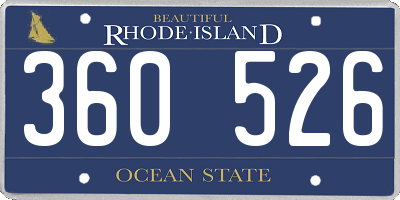 RI license plate 360526