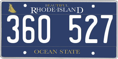 RI license plate 360527
