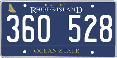 RI license plate 360528