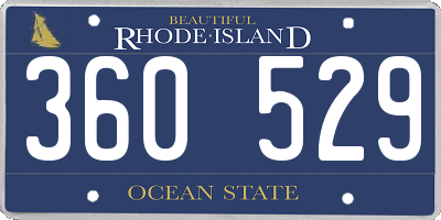 RI license plate 360529