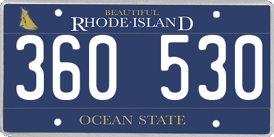 RI license plate 360530