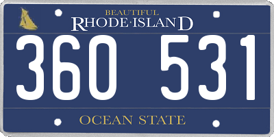 RI license plate 360531