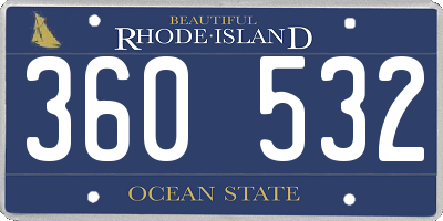 RI license plate 360532