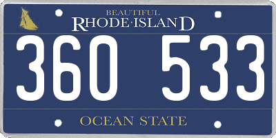 RI license plate 360533