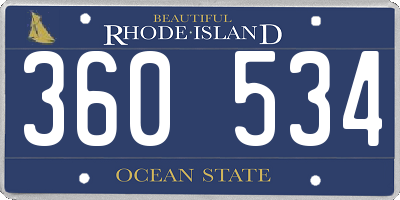 RI license plate 360534