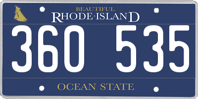 RI license plate 360535