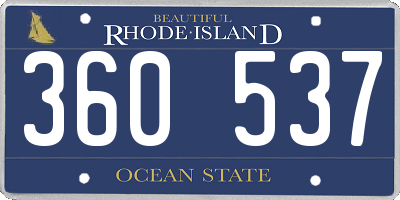RI license plate 360537