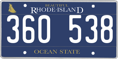 RI license plate 360538