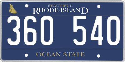RI license plate 360540