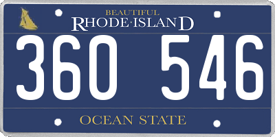 RI license plate 360546