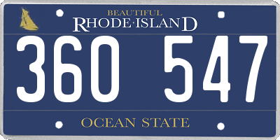 RI license plate 360547