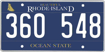 RI license plate 360548