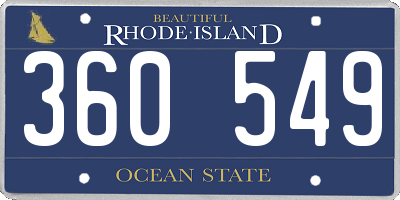 RI license plate 360549