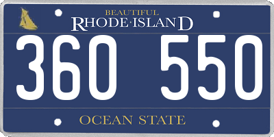 RI license plate 360550