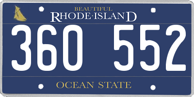 RI license plate 360552