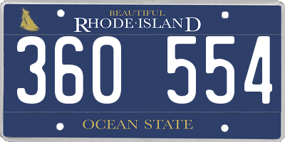 RI license plate 360554