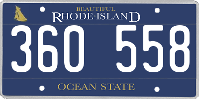RI license plate 360558
