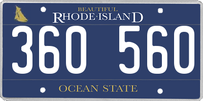 RI license plate 360560