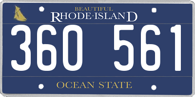 RI license plate 360561