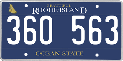 RI license plate 360563