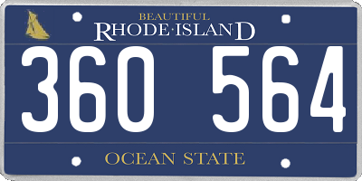 RI license plate 360564