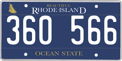 RI license plate 360566