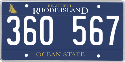 RI license plate 360567