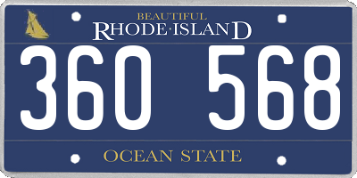 RI license plate 360568