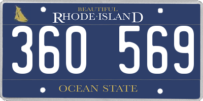 RI license plate 360569