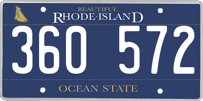 RI license plate 360572