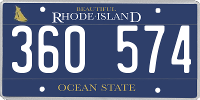 RI license plate 360574