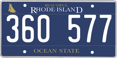 RI license plate 360577