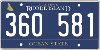 RI license plate 360581