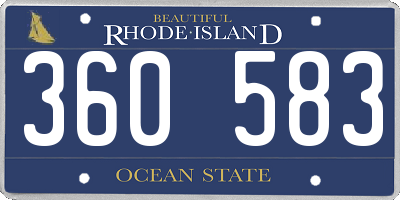 RI license plate 360583