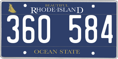 RI license plate 360584