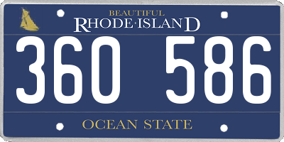 RI license plate 360586