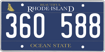 RI license plate 360588