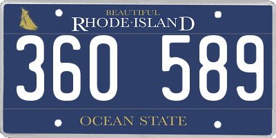 RI license plate 360589