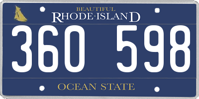 RI license plate 360598