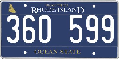 RI license plate 360599