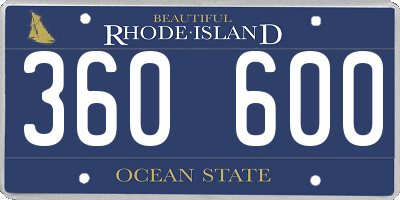 RI license plate 360600