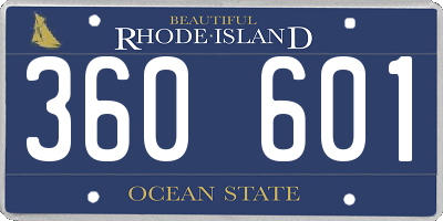RI license plate 360601