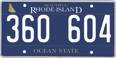 RI license plate 360604
