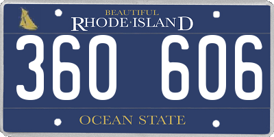RI license plate 360606