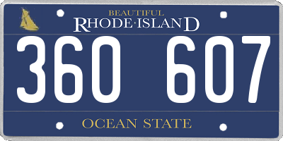 RI license plate 360607