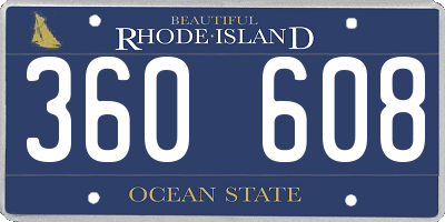 RI license plate 360608