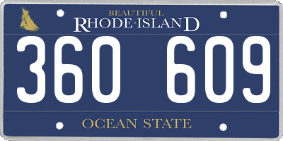 RI license plate 360609