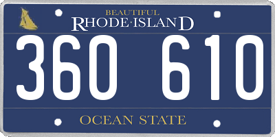 RI license plate 360610