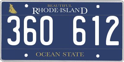 RI license plate 360612