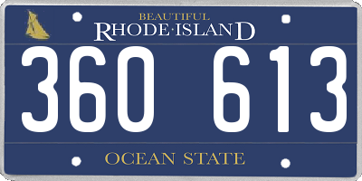 RI license plate 360613